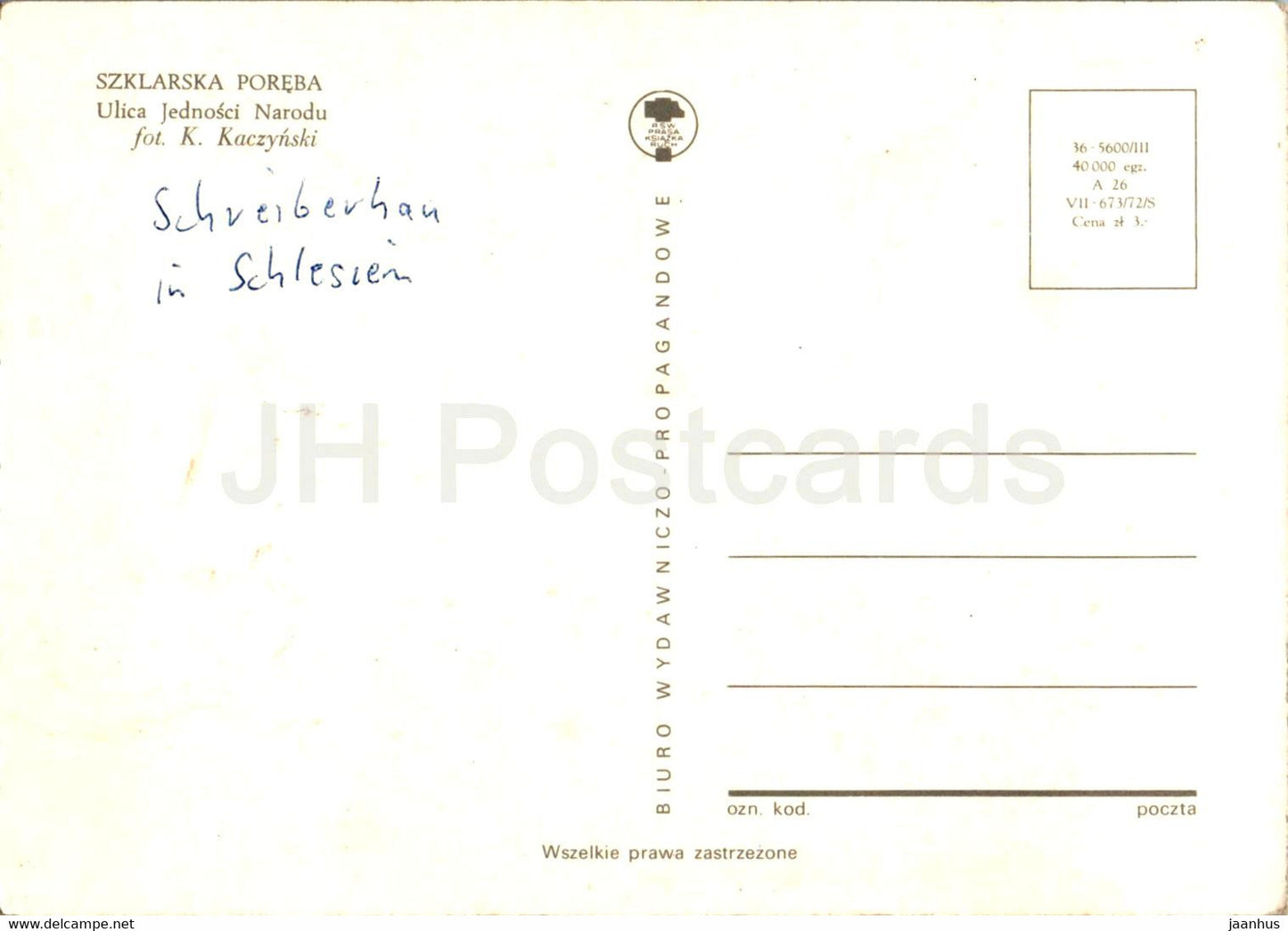 Szklarska Poreba - Ulica Jednosci Narodu - Street of Unity of the Nation - Poland - used