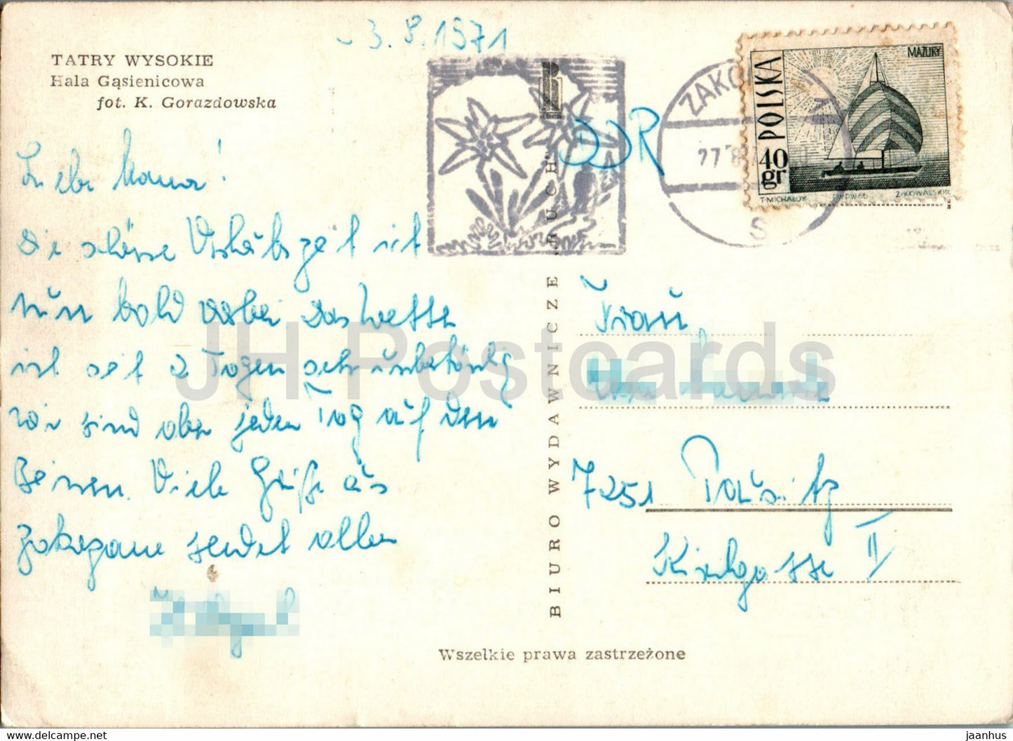 Tatry Wysokie - High Tatras - Hala Gasienicowa - 1971 - Poland - used