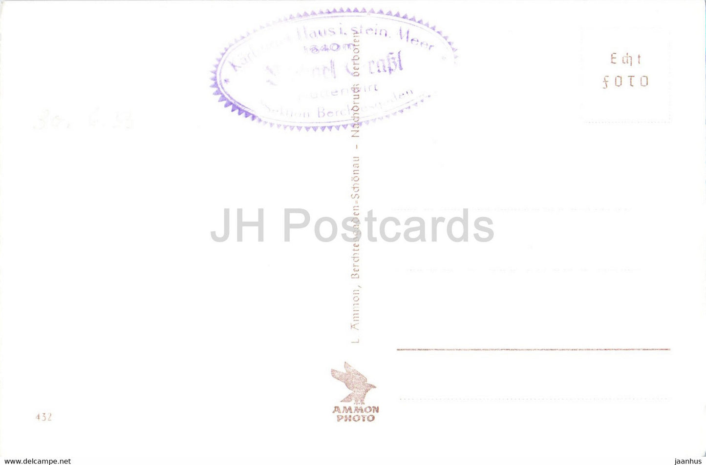 Blick vd Hundstodscharte auf Schönfeldspitze u Steinernes Meer - alte Postkarte - Deutschland - unbenutzt