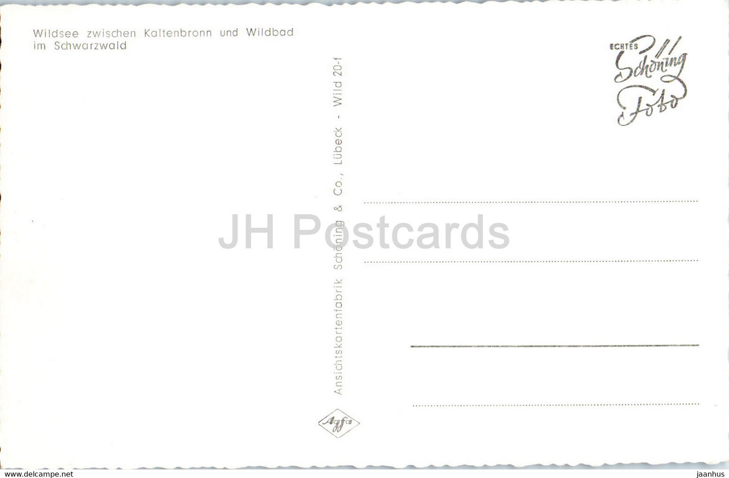 Wildsee zwischen Kaltenbronn und Wildbad im Schwarzwald - old postcard - Germany - unused