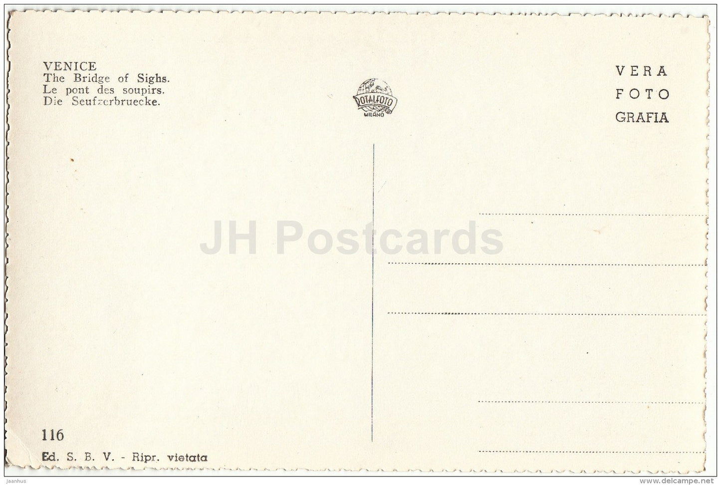 S. Marcus Church and Little Square - Venice - Venezia - 186 - Italy - Italia - unused - JH Postcards