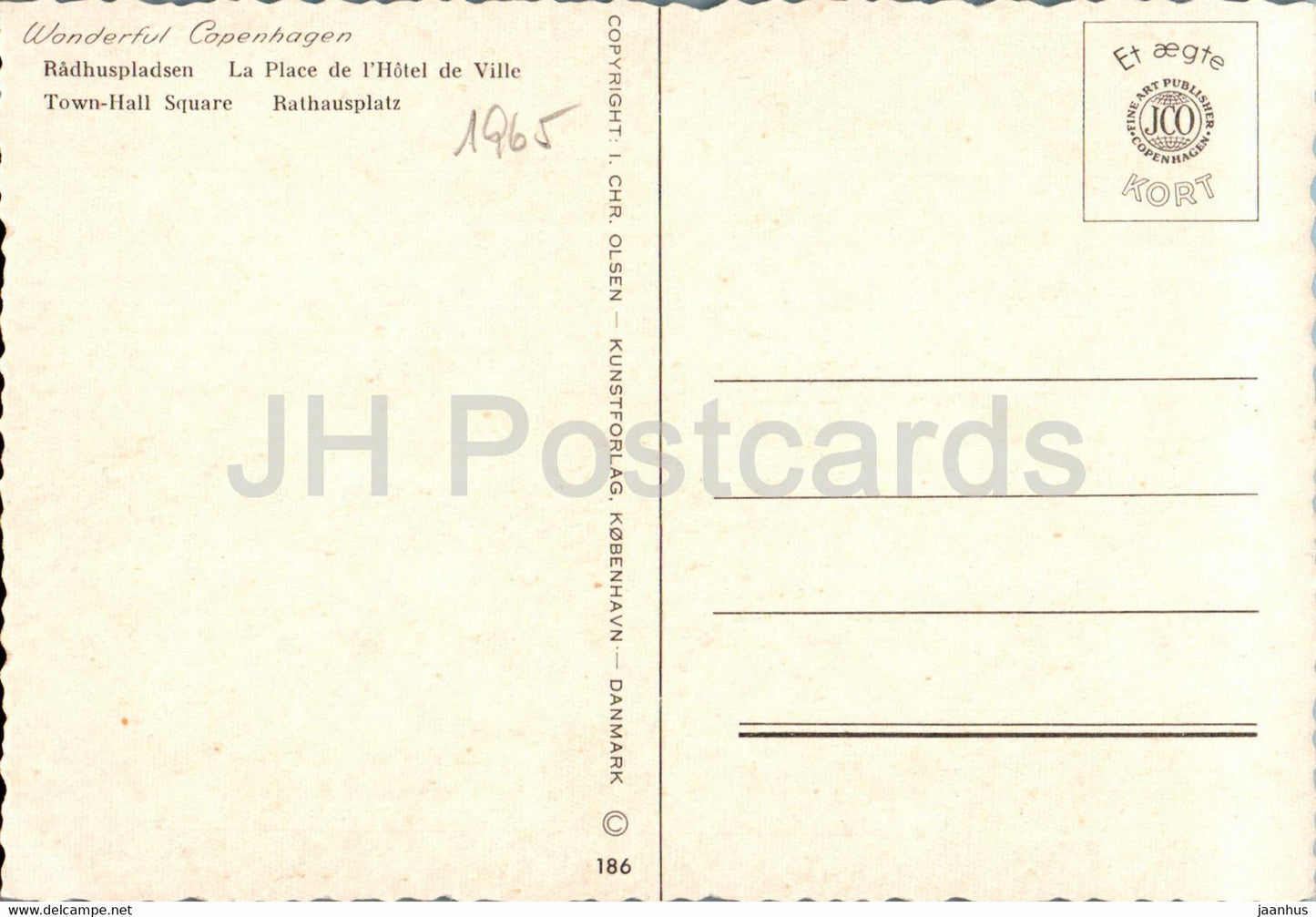 Copenhagen - Kopenhagen - Radhuspladsen - Town Hall Square - 186 - Denmark - unused