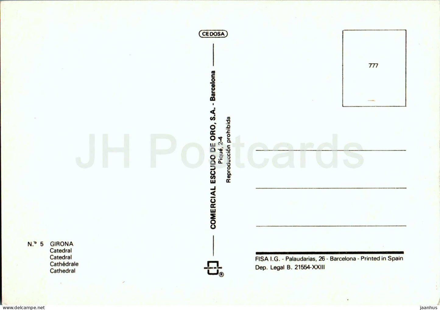 Girona - Catedral - Cathedral - 5 - Spain - unused