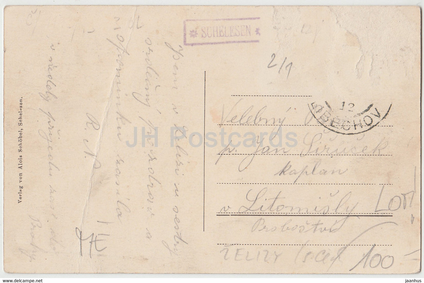 Sommerfrische Schelesen - Zelizy - old postcard - Czech Republic - used