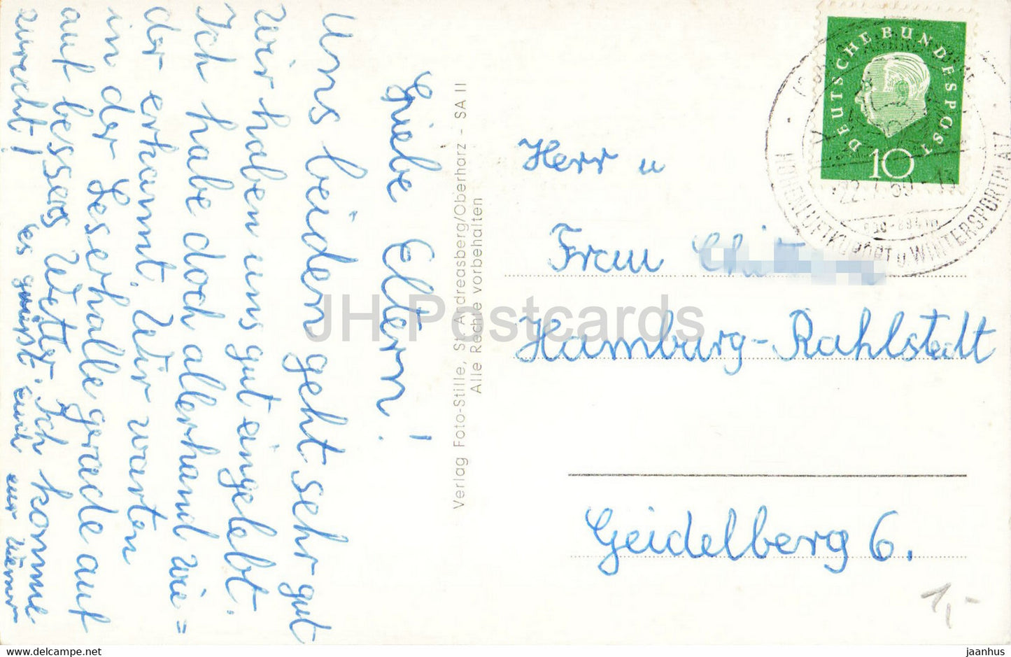 St Andreasberg - Oderteich - Rosstrappe - Feriengrusse fur schreibfaule Leute - old postcard - 1960 - Germany - used