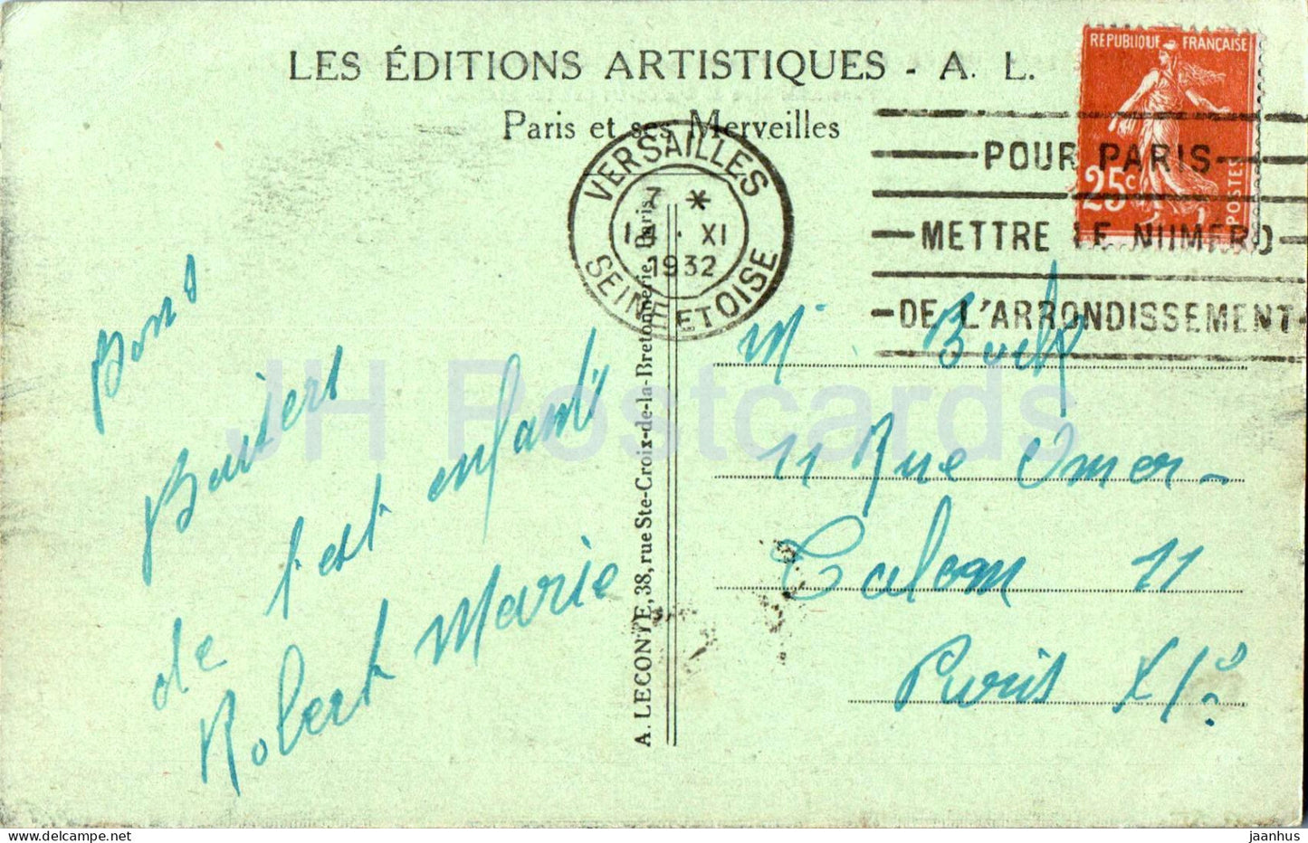 Versailles - Panorama du Château et des Jardins - 133 - carte postale ancienne - 1932 - France - occasion