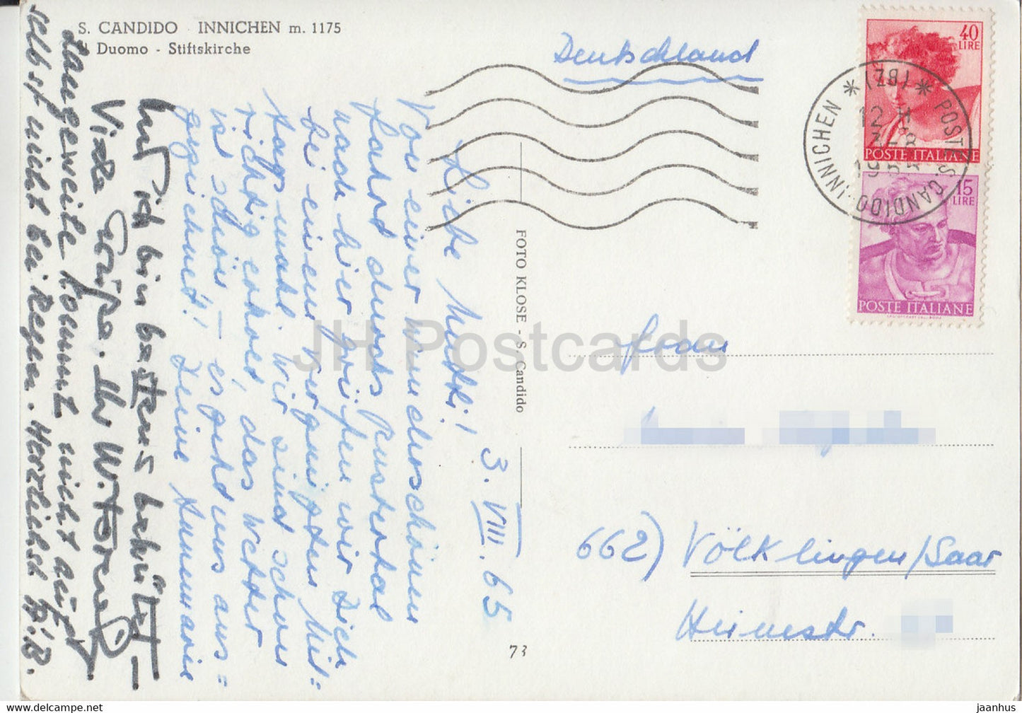 S Candido - Innichen 1175 m - Il Duomo - Stiftskirche - church - 1965 - Italy - Italia - used