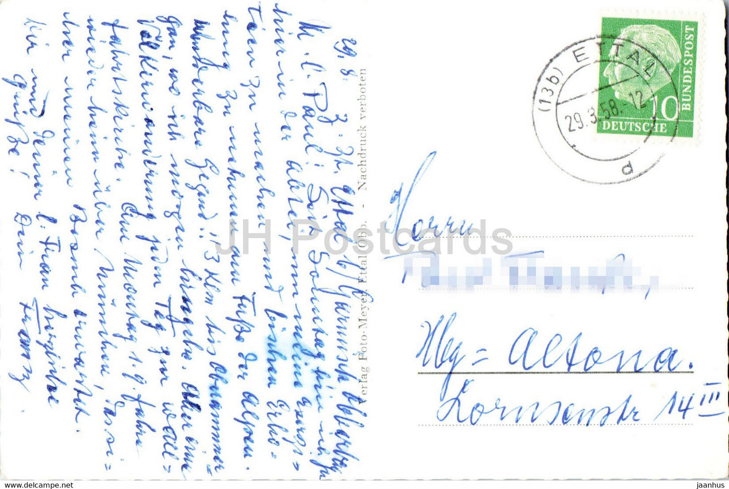 Kloster Ettal - old postcard - 1958 - Germany - used