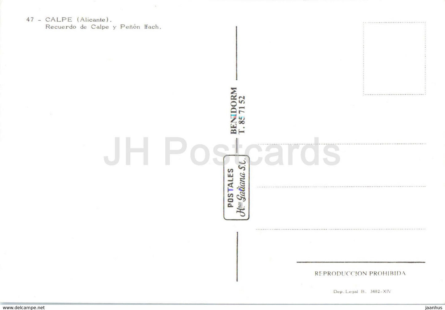 Ifach - Calpe - Recuerdo de Calpe y Penon Ifach - extraction du sel - multiview - 47 - Espagne - inutilisé
