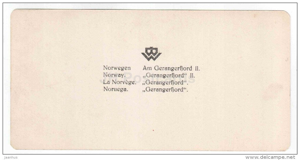Gerangerfjord II - Norway - stereo photo - stereoscopique - old photo - JH Postcards