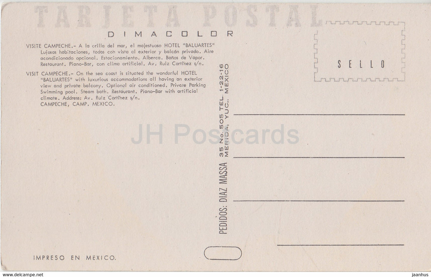 Visite Campeche - Visit Campeche - Hotel Baluartes - Mexiko - unbenutzt