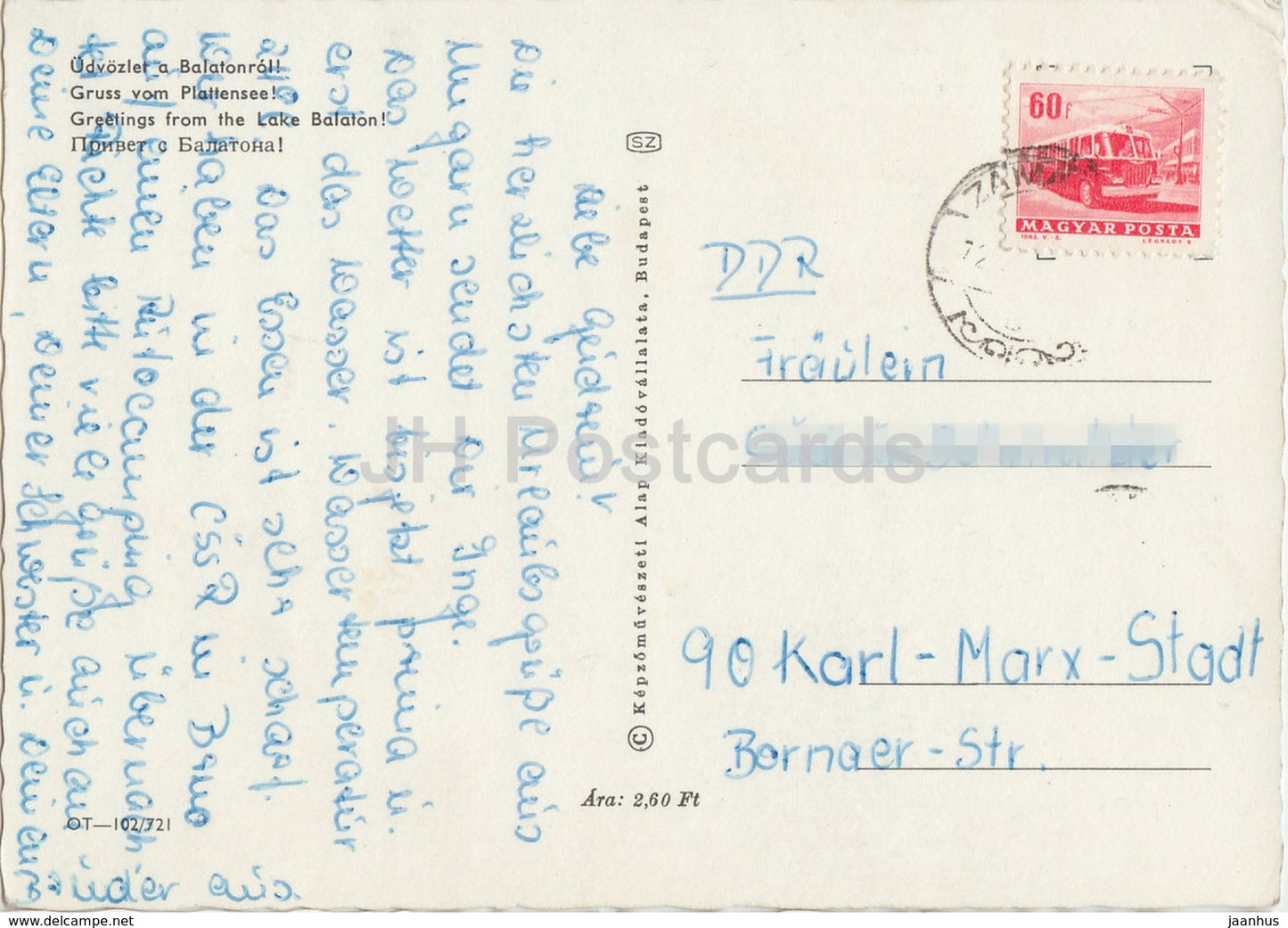 Salutations du lac Balaton - bateau - voilier - multiview - années 1970 - Hongrie - utilisé