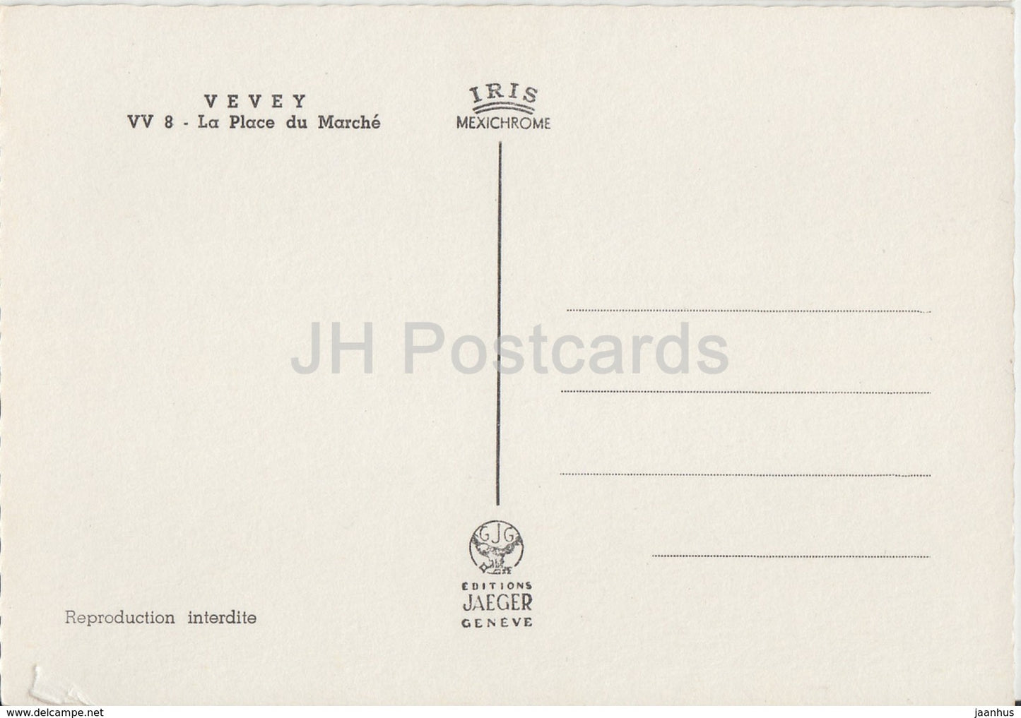 Vevey - La Place du Marche - Market Square - cars - VV 8 - 1973 - Switzerland - unused