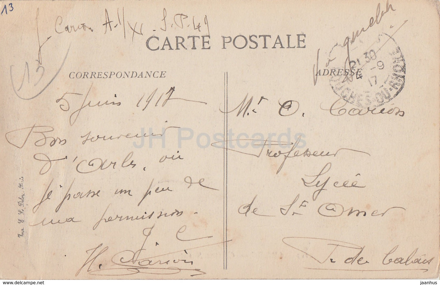 Arles - Cloitre Saint Trophime - cloister - 2257 - old postcard - 1917 - France - used