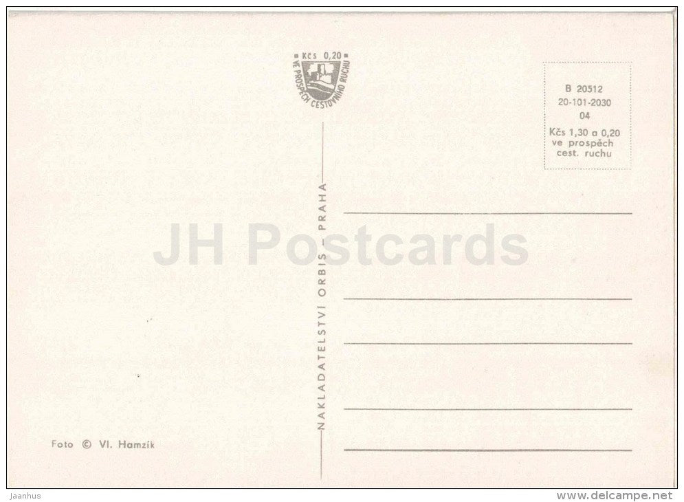 Velky Senov - architecture - town views - Czechoslovakia - Czech - unused - JH Postcards