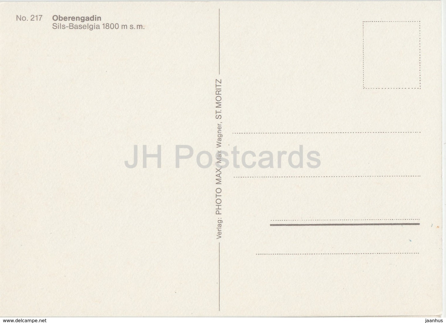 Sils Baselgia - Oberengadin 1800 m - 217 - Switzerland - unused