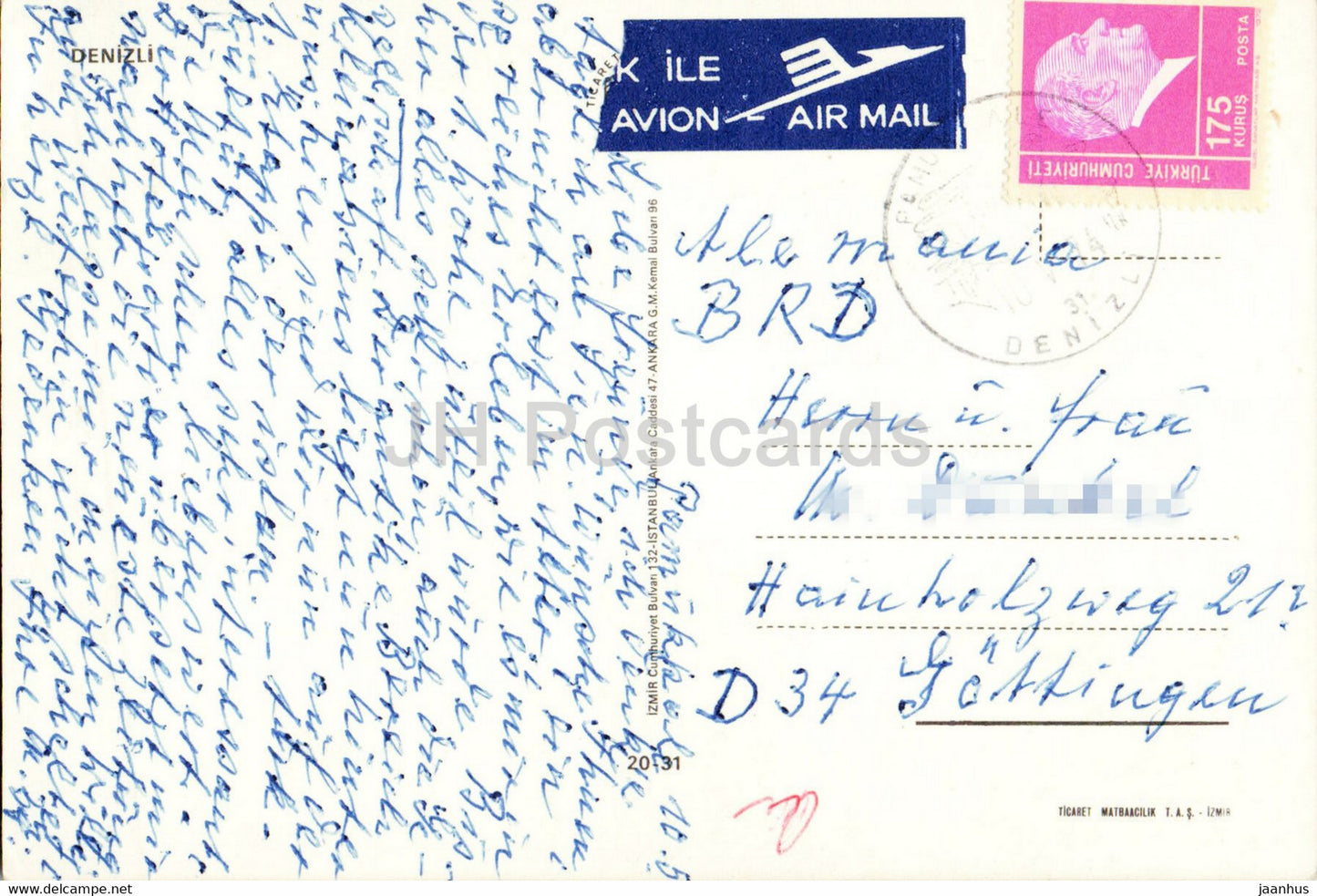 Denizli - multiview - 1974 - Turquie - utilisé