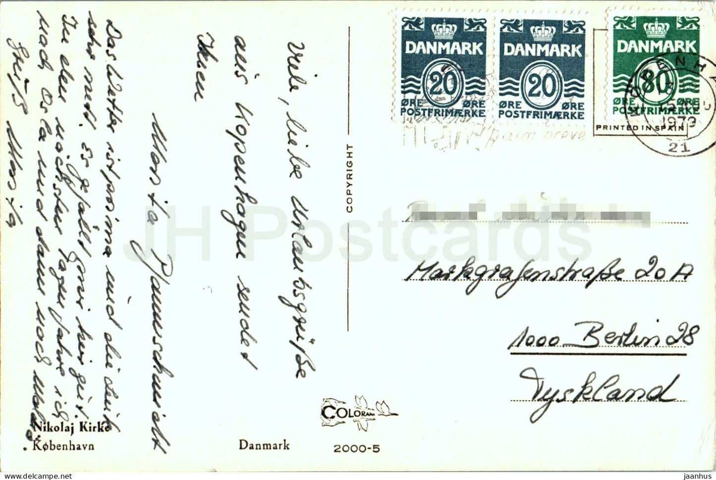 Copenhagen - Kobenhavn - Nikolaj Kirke - St Nicholas Church - 2000-5 - 1979 - Denmark - used