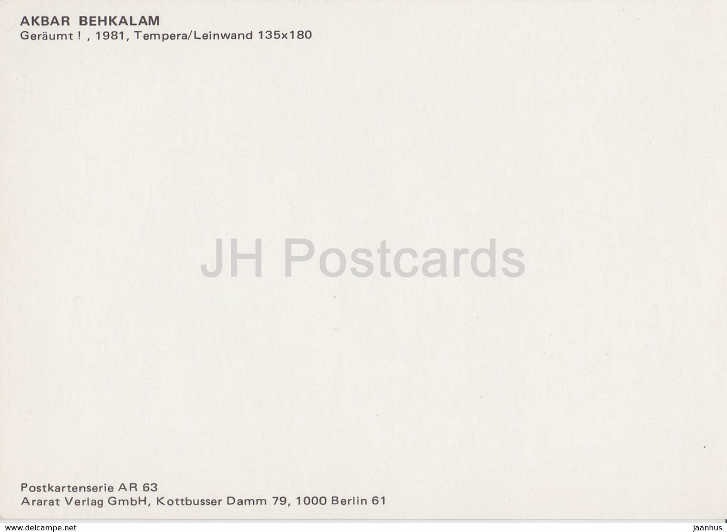 painting by Akbar Behkalam - Geraumt 1981 - protests - German art - germany - unused