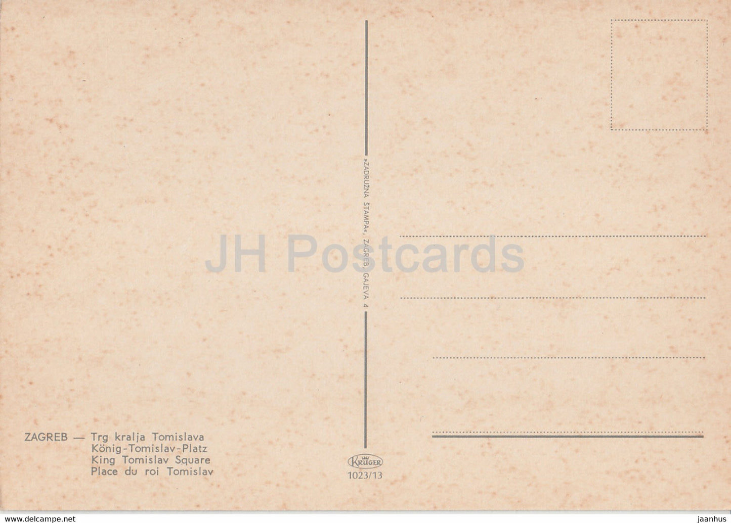Zagreb - Trg kralja Tomislava - König-Tomislav-Platz - Jugoslawien - Kroatien - unbenutzt