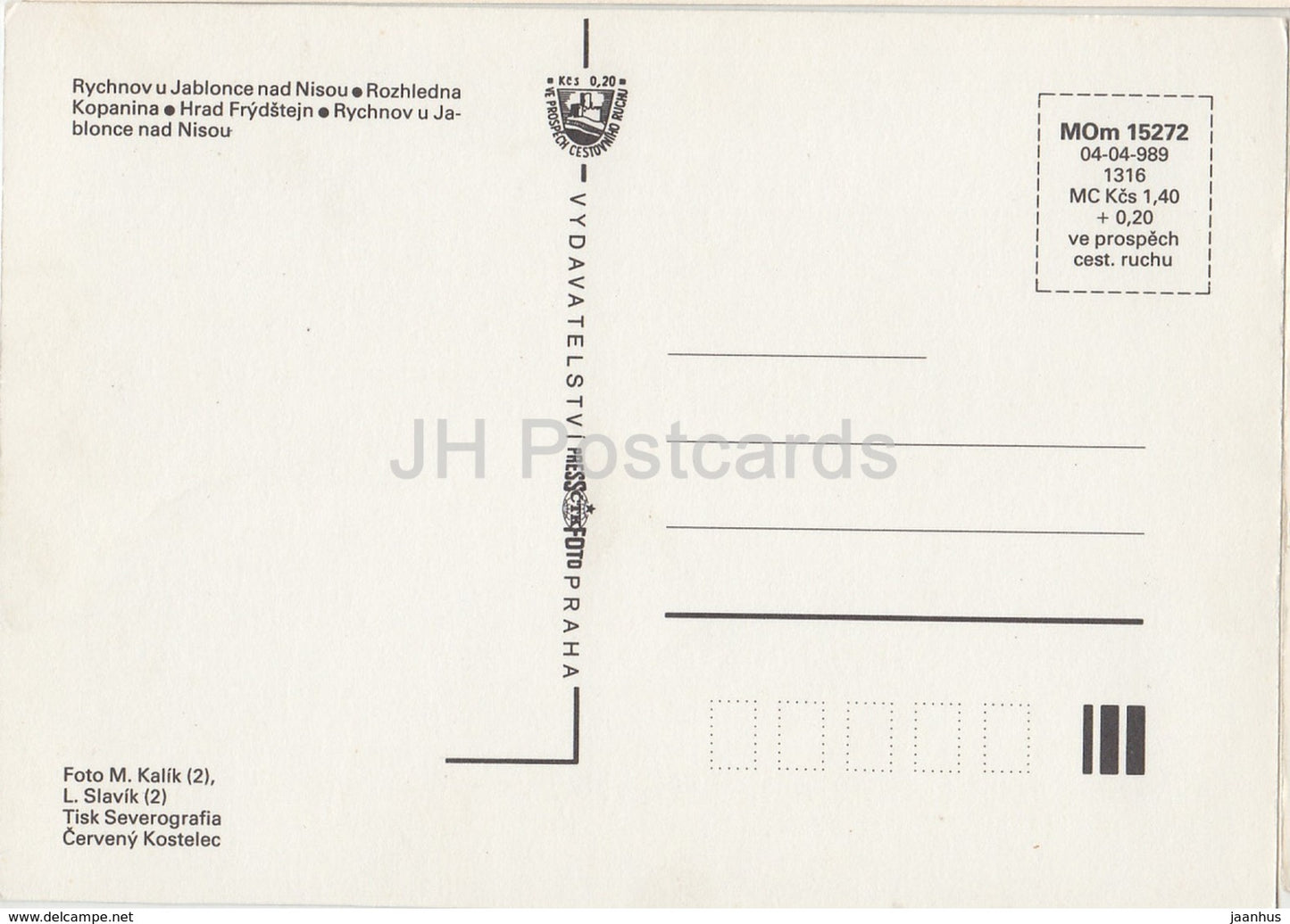 Rychnov - Jablonec nad Nisou - Kopanina tower - Frydstejn castle - Czechoslovakia - Czech Republic - unused