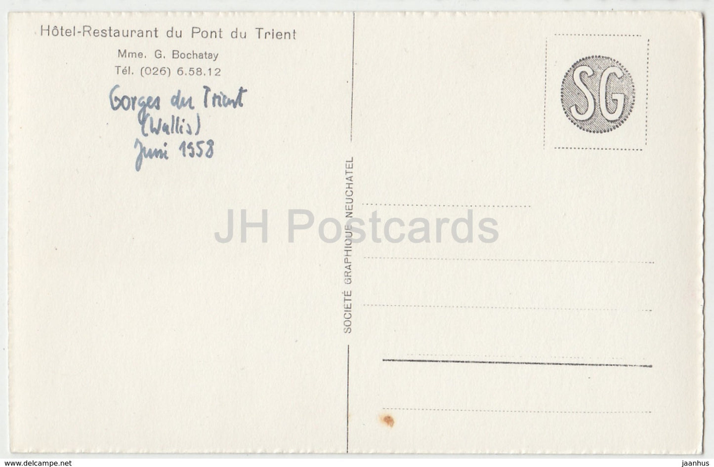 Gorges du Trient - Hotelrestaurant du Pont du Trient - 1991 - Schweiz - 1958 - gebraucht