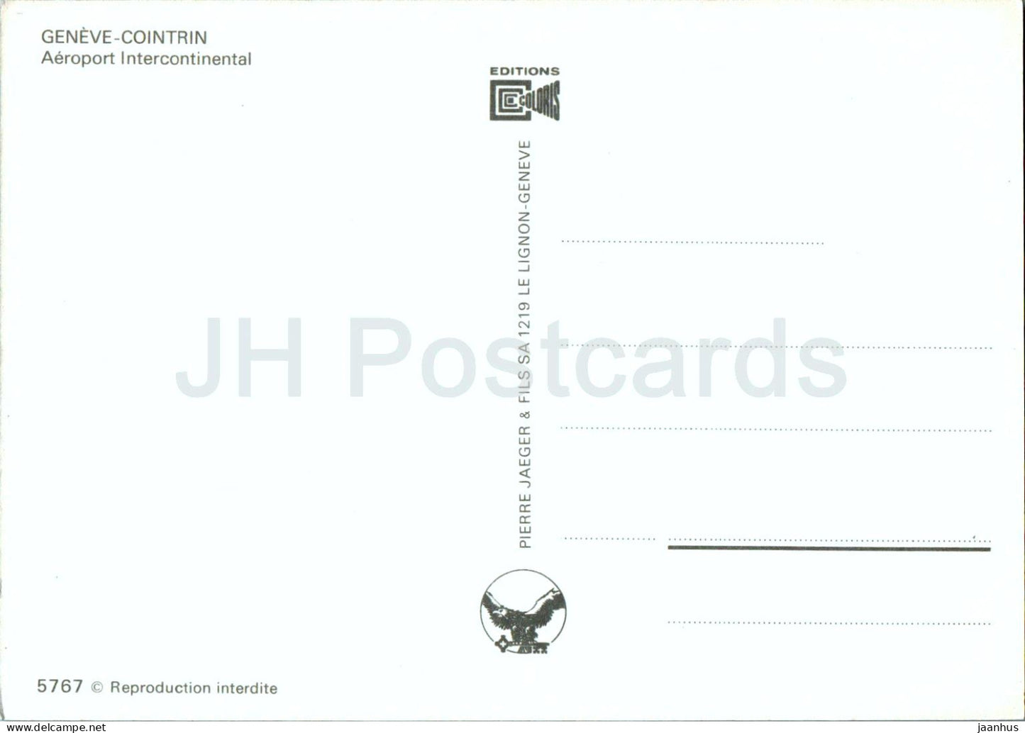Geneve Cointrin - Genève - Aéroport Intercontinental - aéroport - avion - 5767 - Suisse - inutilisé
