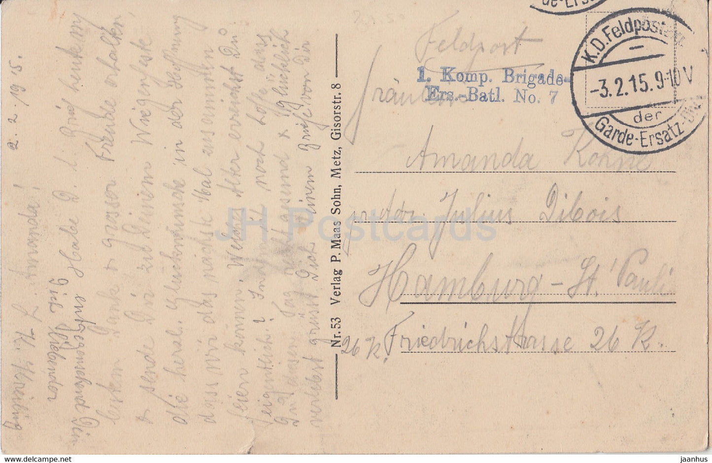 Conflans - Die von den Franzosen bei ihrem Rückzug gesprengte Brücke - alte Postkarte - Feldpost - 1915 - Frankreich - gebraucht