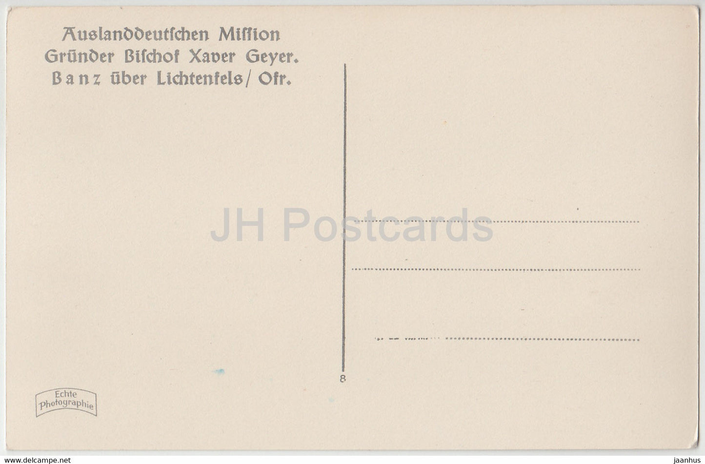 Banz - Portal zum Klosterhof - Mission Auslanddeutschen - carte postale ancienne - Allemagne - inutilisée