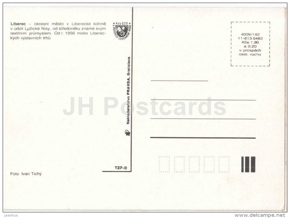 Liberec - city views - architecture - Czechoslovakia - Czech - unused - JH Postcards