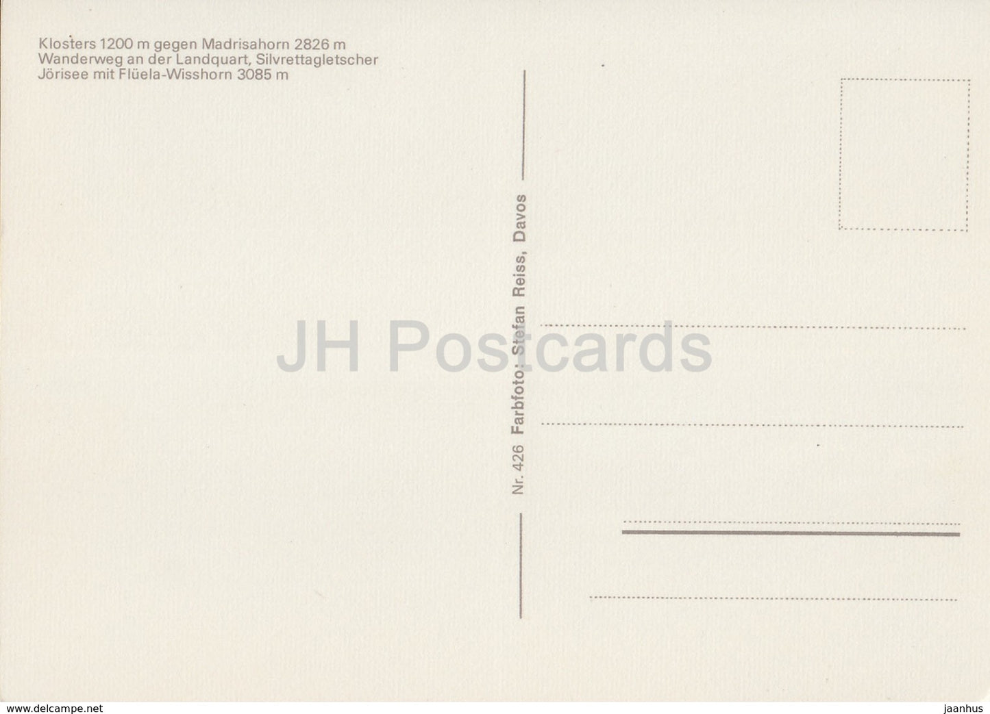 Klosters 1200 m - Madrisahorn - Landquart - Silvrettagletscher - Jorisee - multiview - 426 - Switzerland - unused