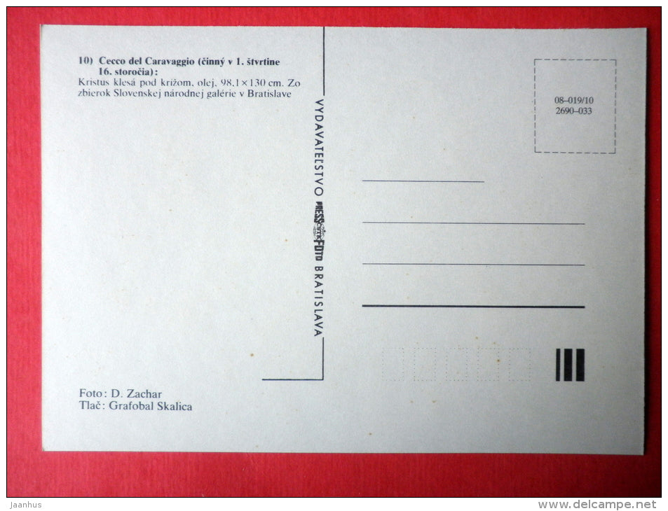 painting by Cecco del Caravaggio - Christ carries the cross , 16th century - italian art - unused - JH Postcards