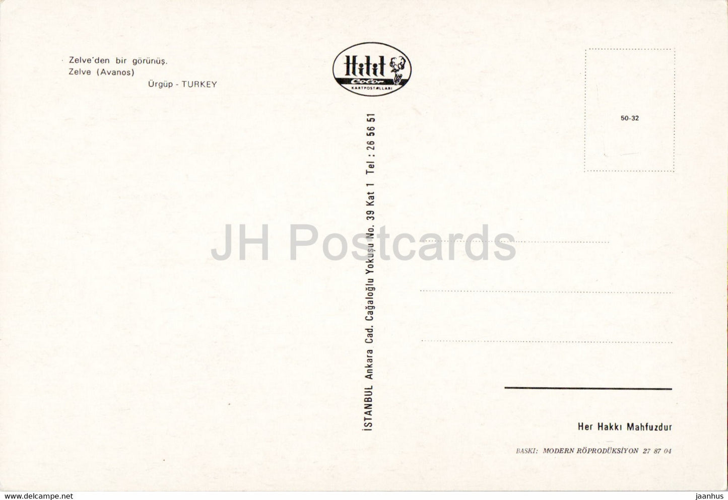 Zelve - Avanos - 50-32 - Hitit - Turkey - unused