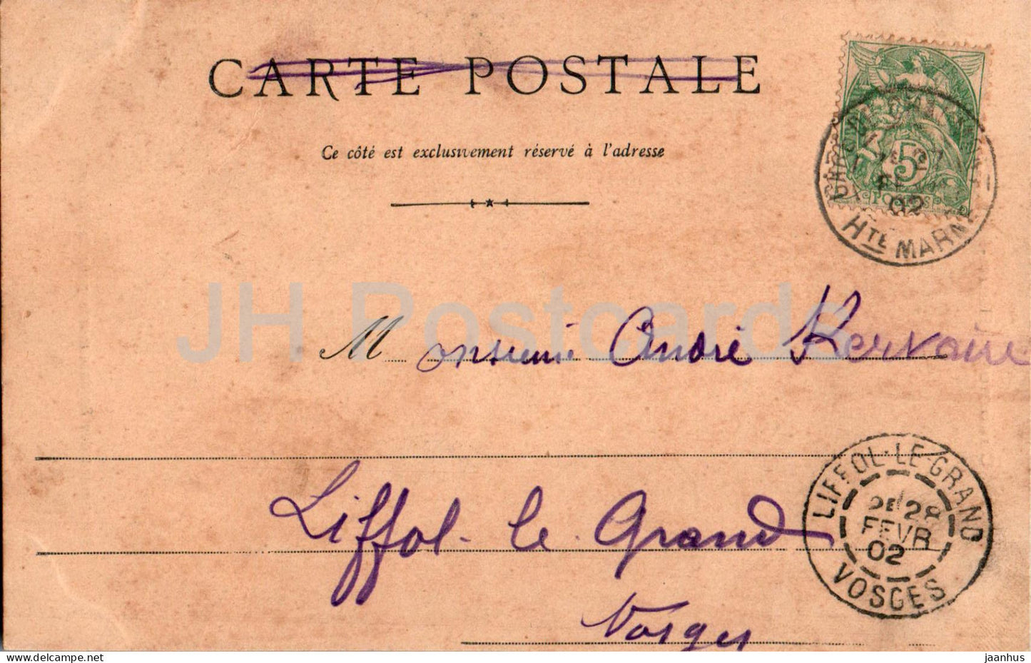 Chaumont - Monument des Soldats morts la Patrie - Militärdenkmal - alte Postkarte - 1902 - Frankreich - gebraucht