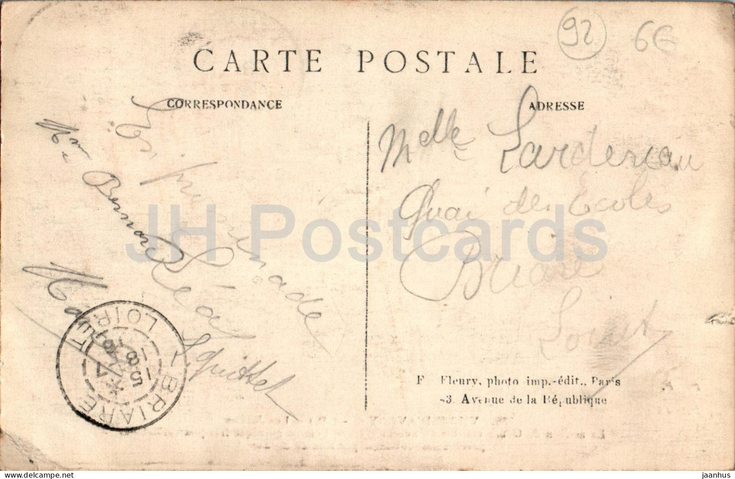Ville D'Avray - Les Jardies - Honore de Balzac - 36 - old postcard - 1916 - France - used