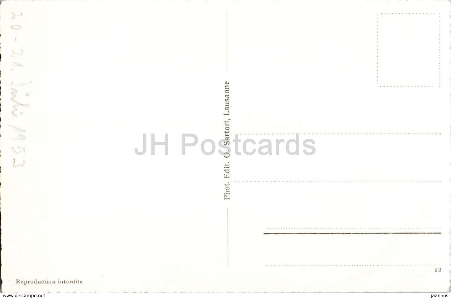 Souvenir du Grand St Bernard - carte postale ancienne - 1953 - Suisse - occasion