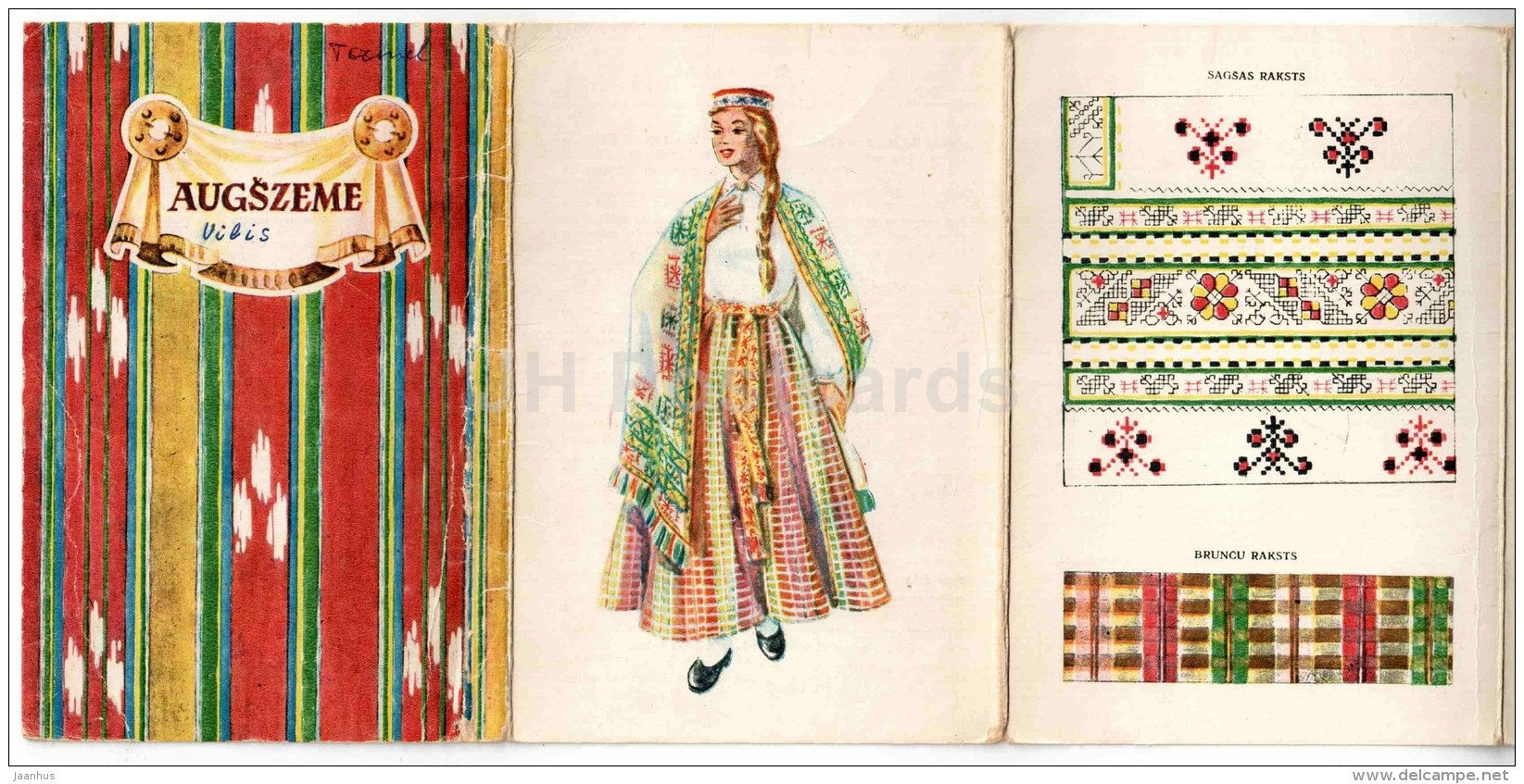 Latvian Folk Costumes - Augszeme - National Costume - old booklet
