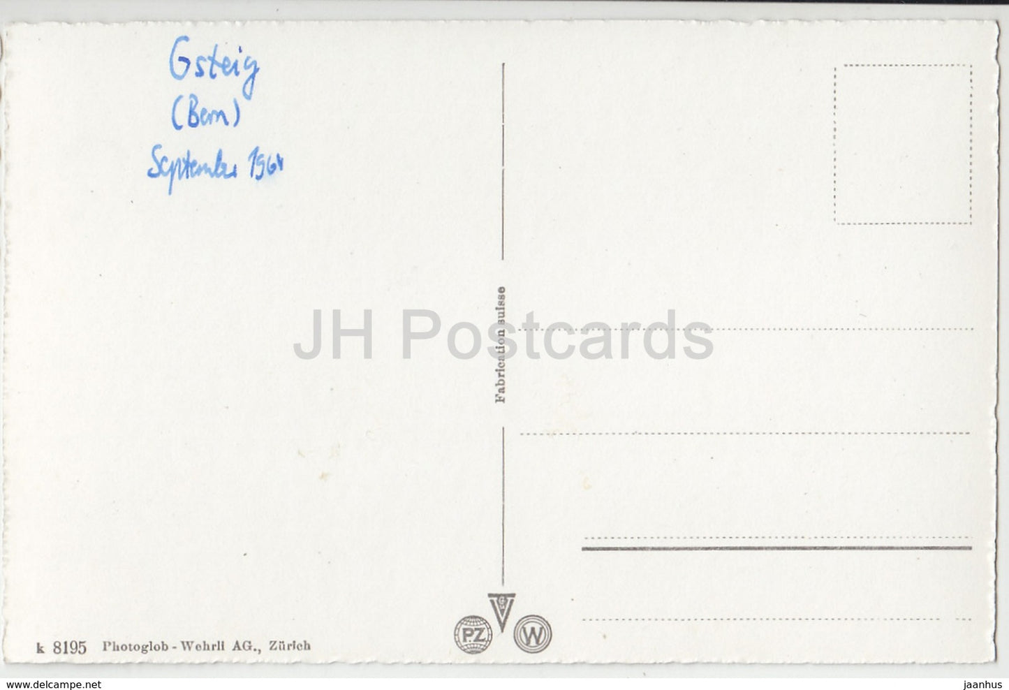 Gsteig bei Gstaad mit Spitzhorn - 8195 - Schweiz - 1964 - gebraucht