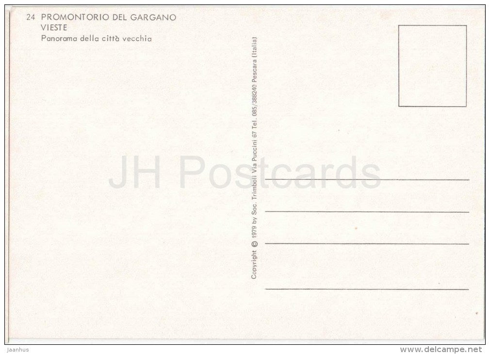 panorama della citta vecchia - Vieste - Promontorio del Gargano - Foggia - Puglia - 24 - Italia - Italy - unused - JH Postcards