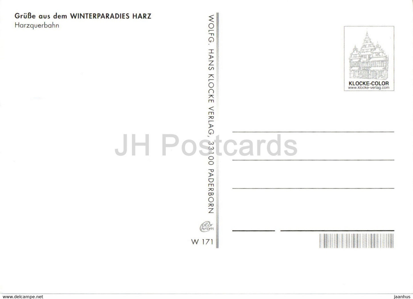 Grusse aus dem Winterparadies Harz - Harzquerbahn - train - chemin de fer - locomotive - Allemagne - inutilisé