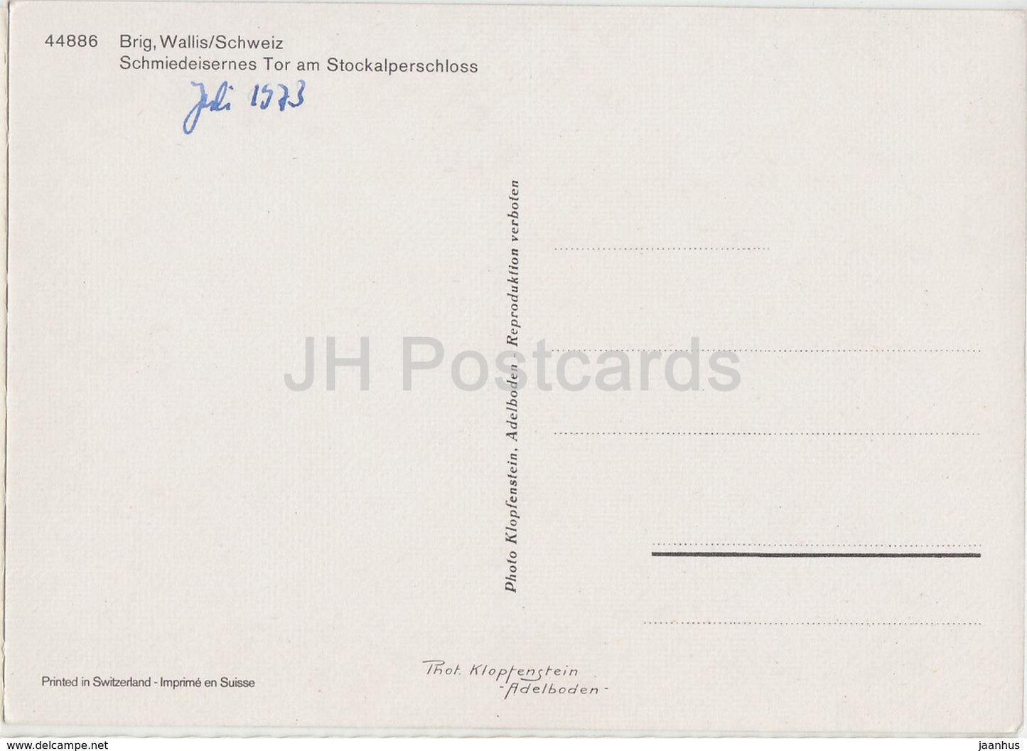 Brig - Brigue - Schmiedeisernes Tor am Stockalperschloss - Iron Gate - château - 44886 - 1973 - Suisse - utilisé