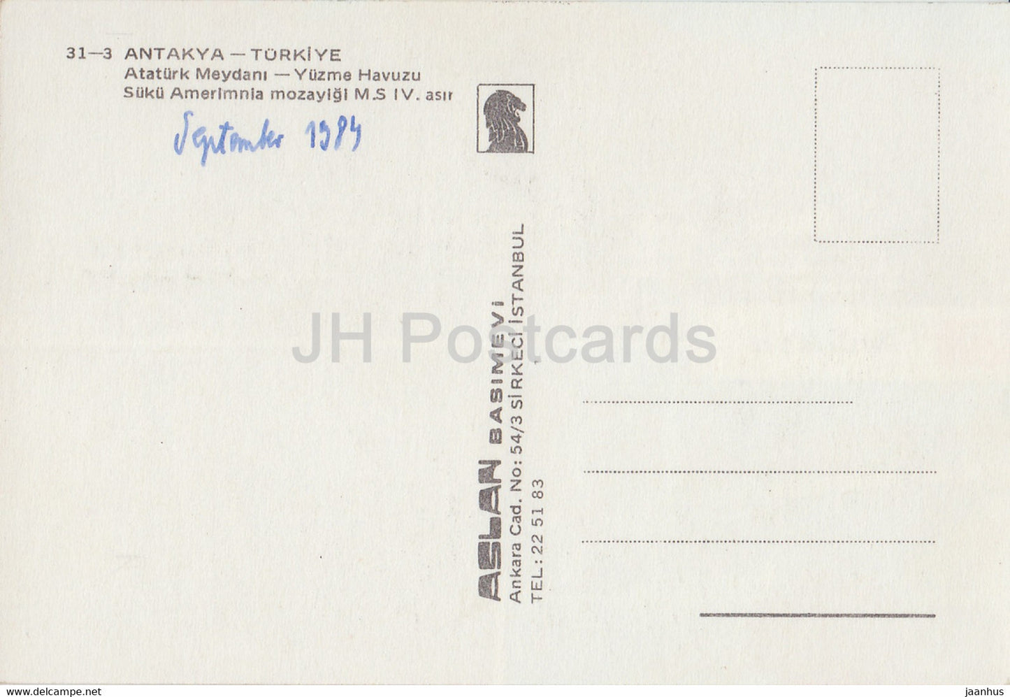 Antakya - Place Atatyr - piscine - mosaïque - multiview - 1984 - Turquie - occasion