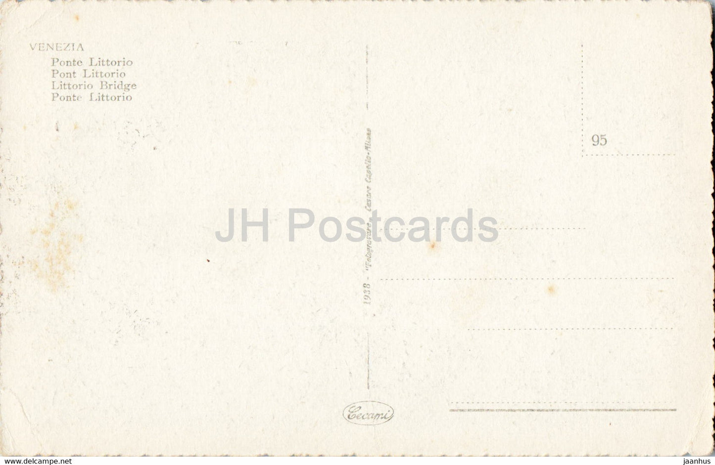 Venezia - Venice - Ponte Littorio - bridge - 95 - old postcard - Italy - unused