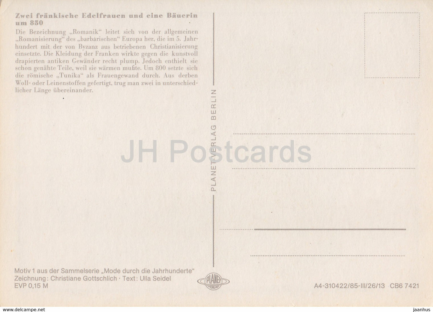 Fruhromanik - Early Romanesque -Zwei Frankische Edelfrauen und Bauerin - fashion - Germany - unused