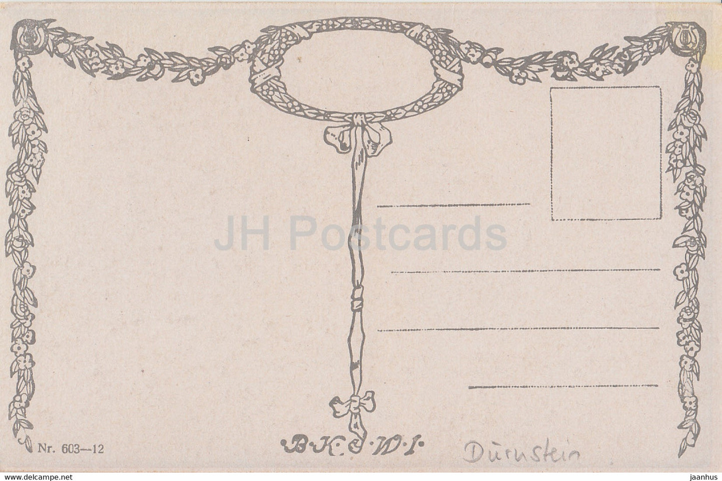 Wachau Lied - Illustration - Liedtext - alte Postkarte - Deutschland - unbenutzt