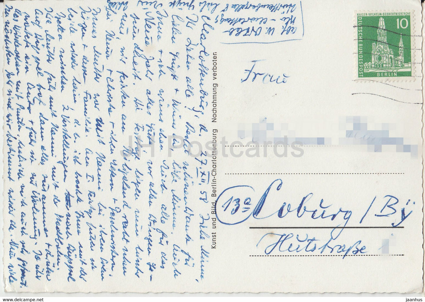 Berlin - Viersektoren Stadt - Amerik Sektor - Britischer Sektor - Franzos Sektor - Sowjet Sektor - 1958 - Germany - used