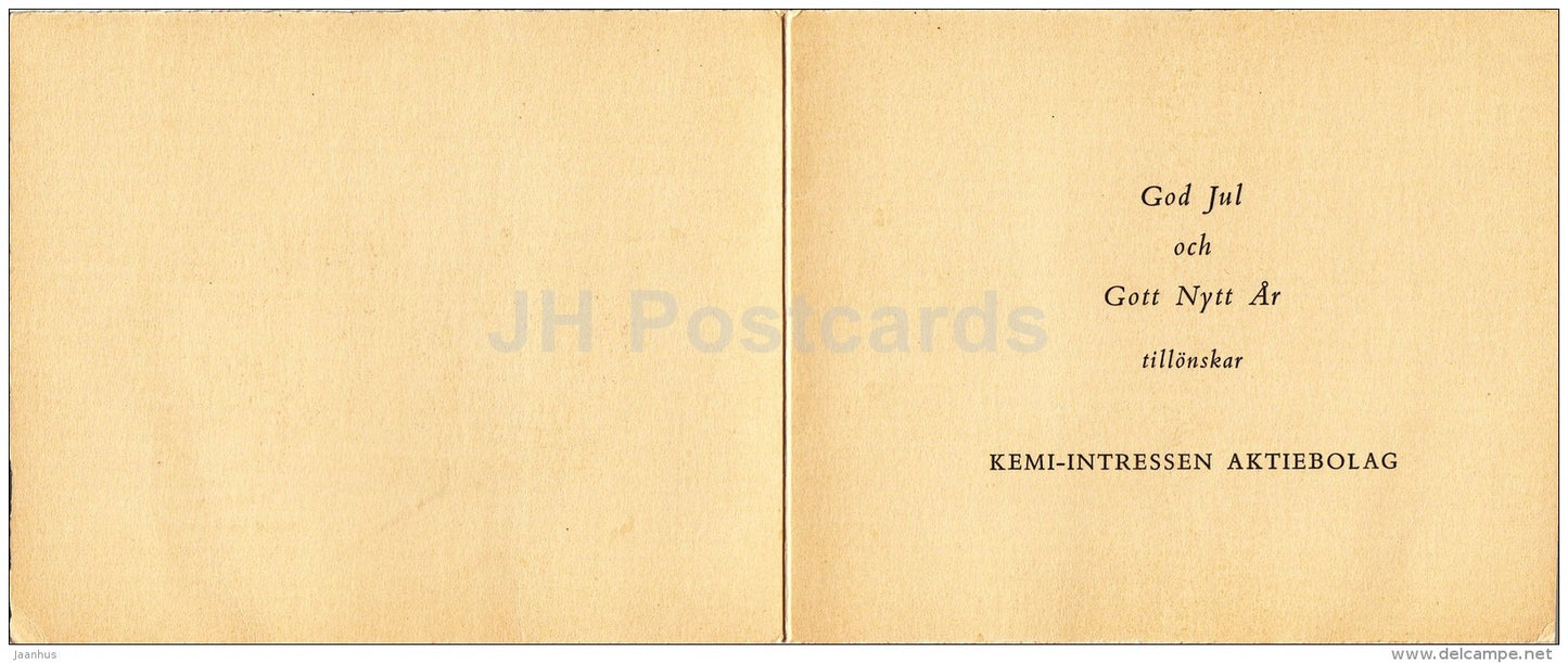 Christmas Greeting Card - illustration - Stockholm - Stortorget - unused - JH Postcards