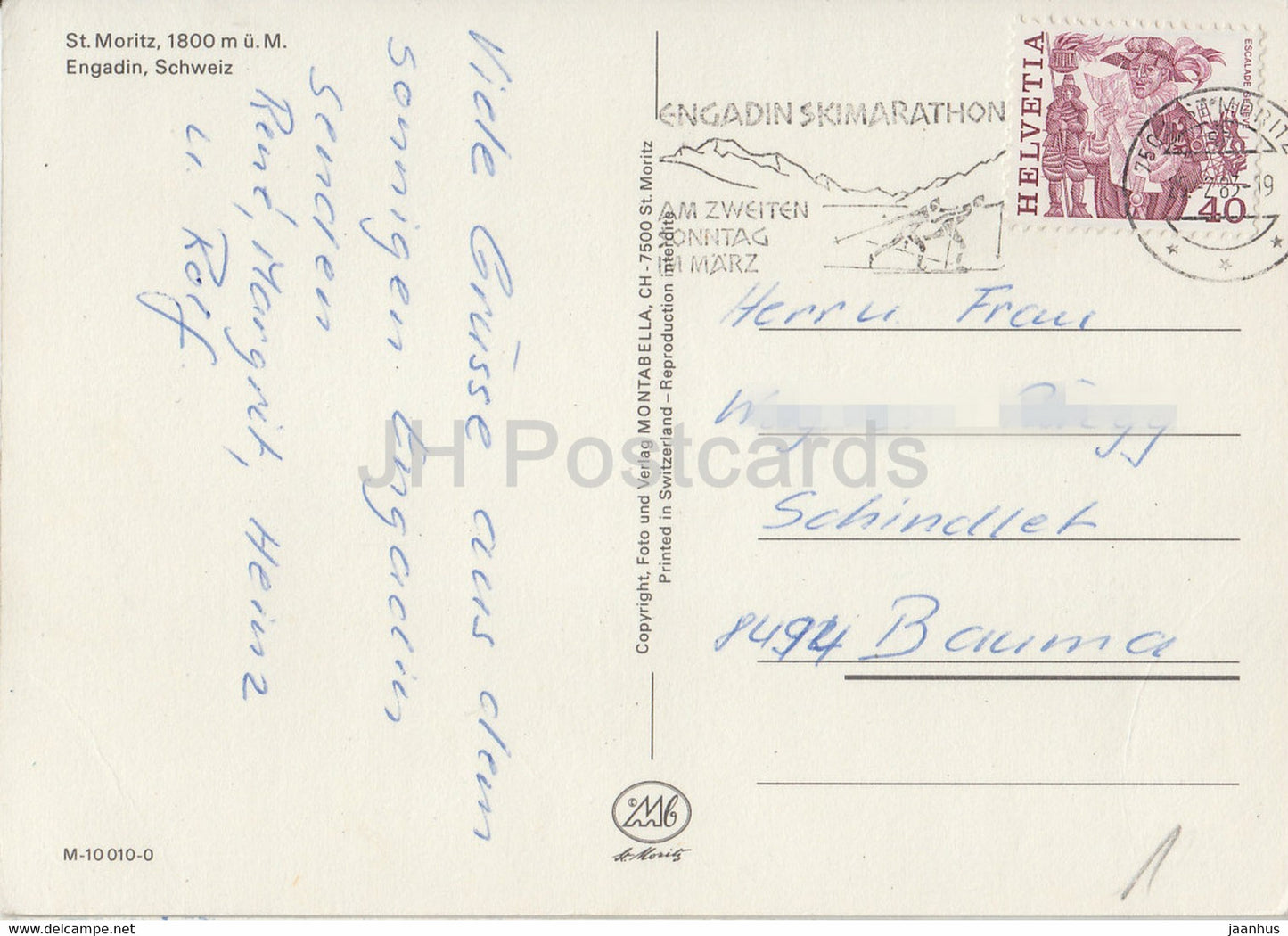 St Moritz 1800 m - Engadine - funiculaire - multiview - 1983 - Suisse - occasion