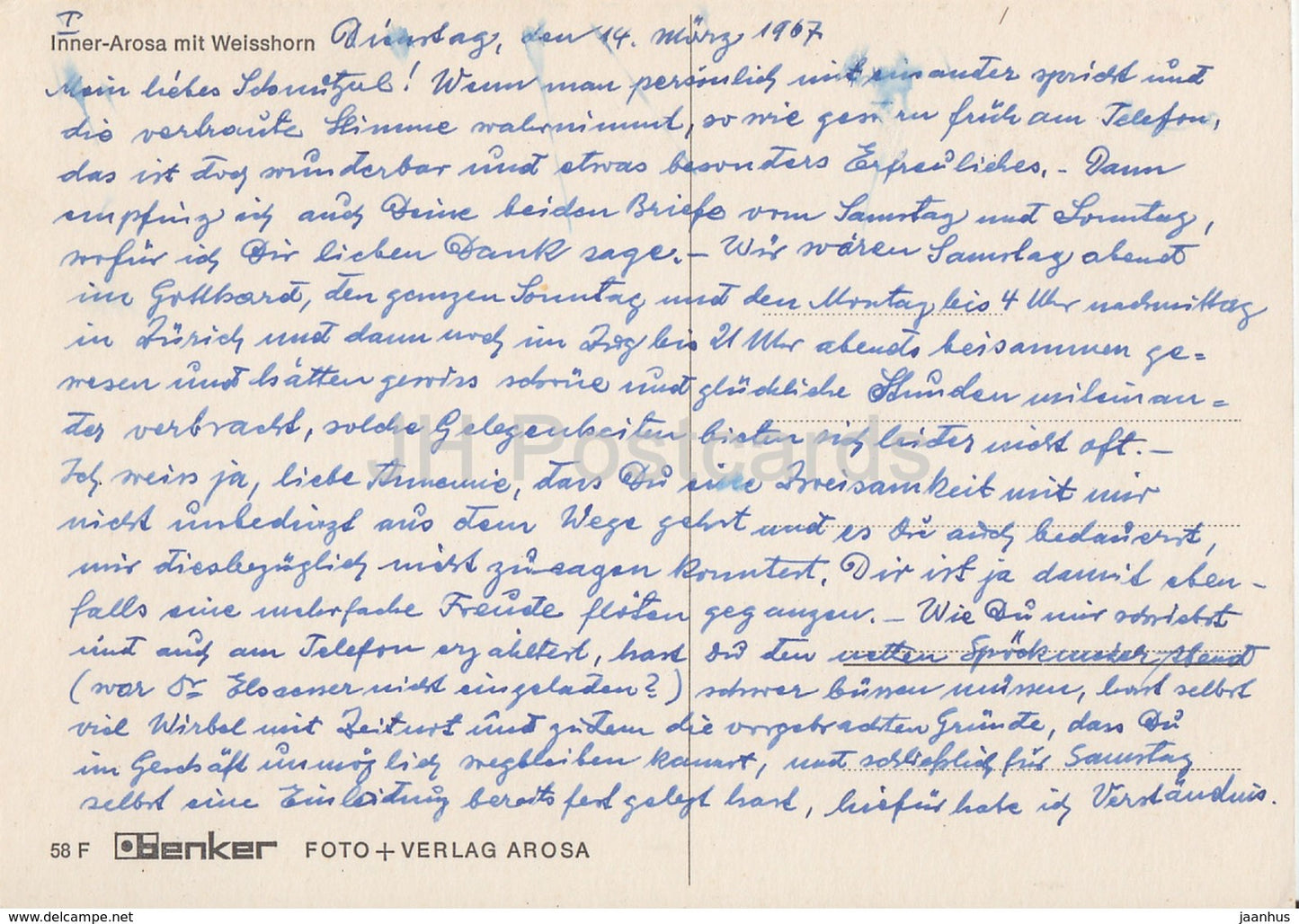 Inner Arosa mit Weisshorn - 1967 - Switzerland - used