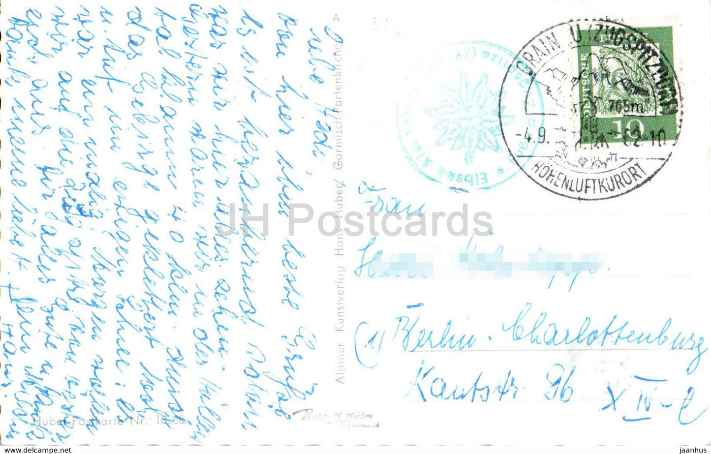 Gruss vom Eibsee - Eibseehotel - Zugspitzbahn - carte postale ancienne - Allemagne - utilisé